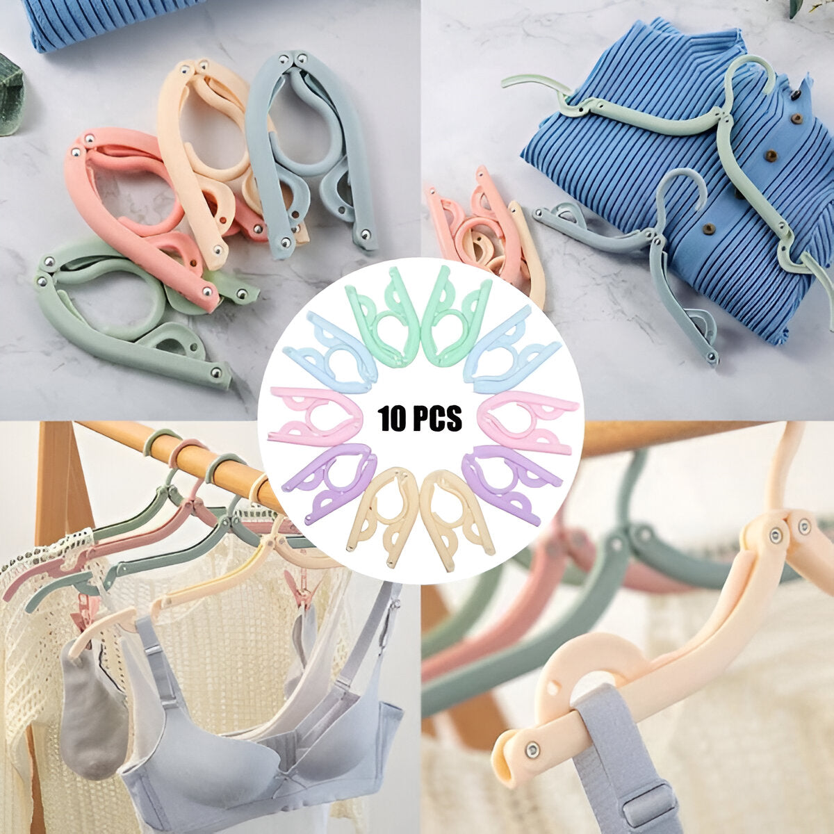 FLEXHANG™: GANCHO PLEGABLE KIT X 10 | ORGANIZA TU ROPA DE FORMA PRÁCTICA