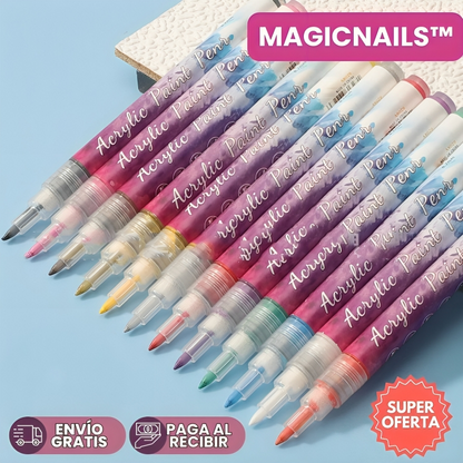 MAGICNAILS™: KIT X 12 MARCADORES PARA DECORAR TUS UÑAS | DISEÑA, BRILLA Y DESLUMBRA