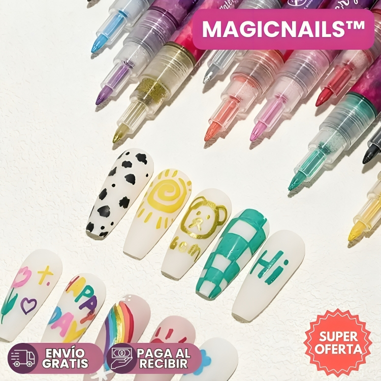 MAGICNAILS™: KIT X 12 MARCADORES PARA DECORAR TUS UÑAS | DISEÑA, BRILLA Y DESLUMBRA