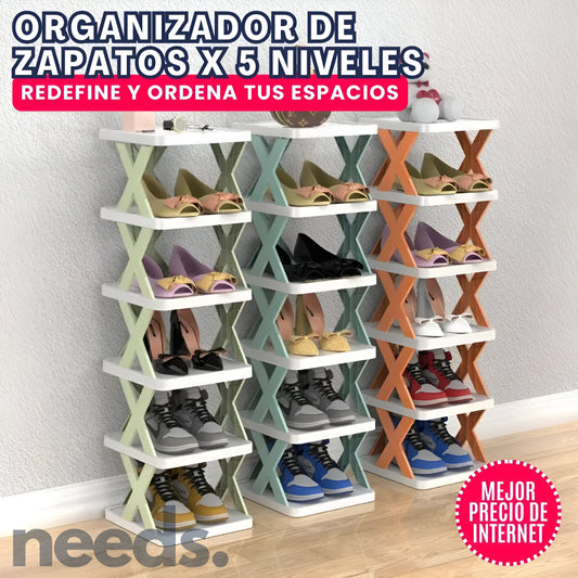 ORGANIZADOR DE ZAPATOS MULTIESTANTE X5 NIVELES | TRANSFORMA TU ESPACIO