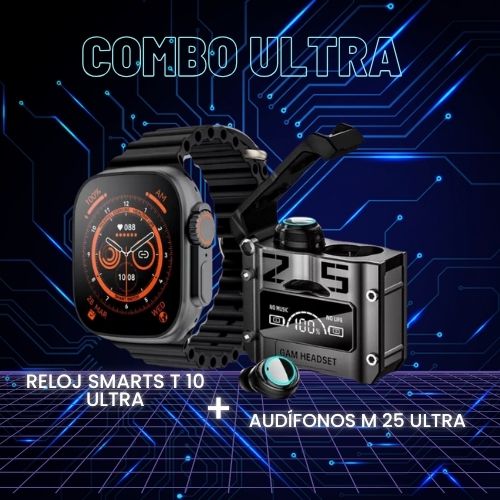 TechLink™ Combo Smart Watch T10 Ultra + Audifonos M25
