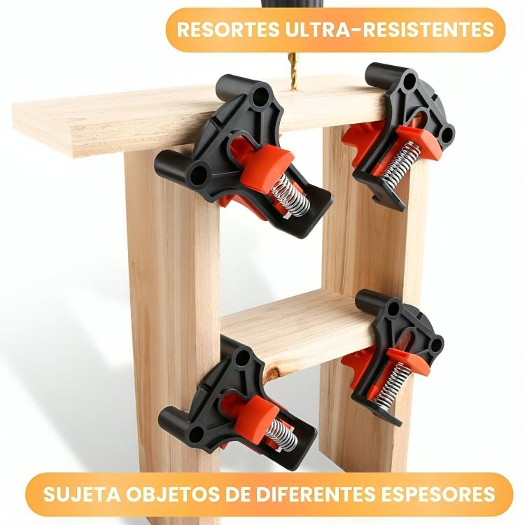 CORNER MATE™: KIT X 4 CLIPS DE FIJACIÓN DE TABLAS PARA ACABADOS PROFESIONALES