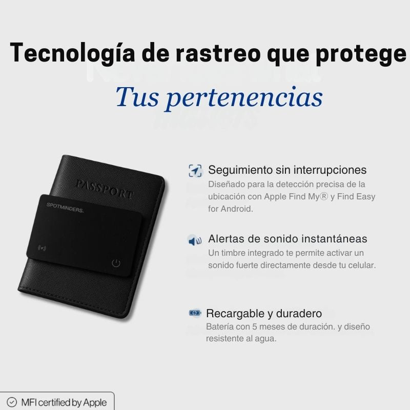 SpotMinders: Tarjeta Localizadora + Cargador Inalámbrico