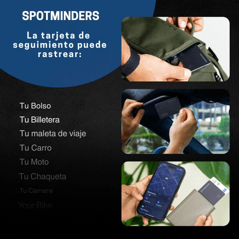 SpotMinders: Tarjeta Localizadora + Cargador Inalámbrico
