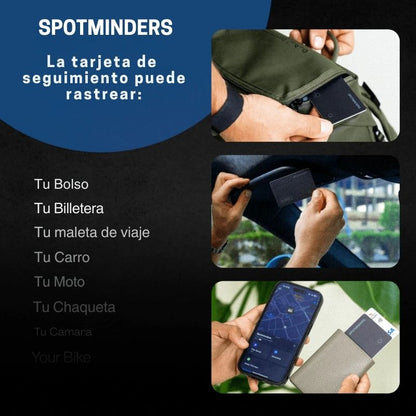 SpotMinders: Tarjeta Localizadora + Cargador Inalámbrico