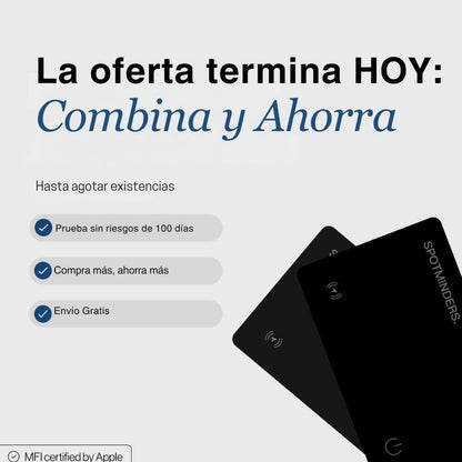 SpotMinders: Tarjeta Localizadora + Cargador Inalámbrico