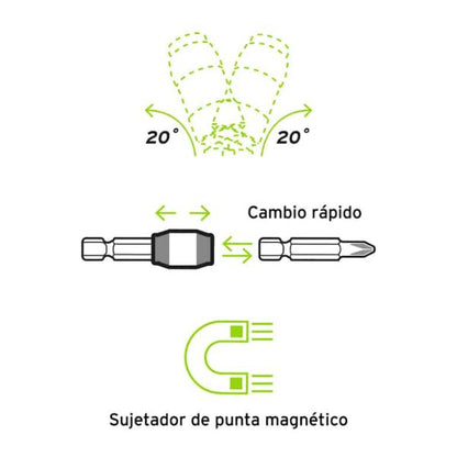 MAGNABIT™: PORTAPUNTA MAGNETICA PIVOTANTE |EFICIENCIA EN TUS PROYECTOS