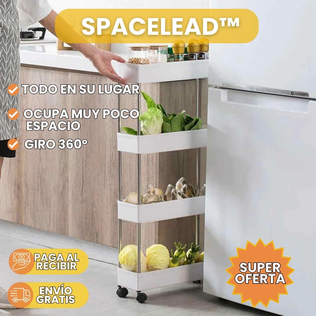 SPACELEAD™: CARRITO ORGANIZADOR DE 4 NIVELES | RESUELVE TUS PROBLEMAS DE ESPACIO Y DESORDEN