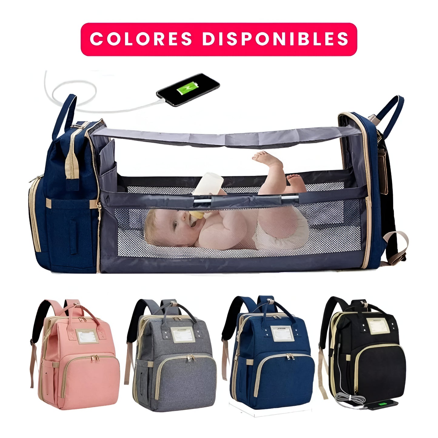 BABYBAG™:PAÑALERA PREMIUM 3 EN 1 | MORRAL, CUNA Y CAMBIADOR | INCLUYE OBSEQUIO