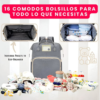 BABYBAG™:PAÑALERA PREMIUM 3 EN 1 | MORRAL, CUNA Y CAMBIADOR | INCLUYE OBSEQUIO