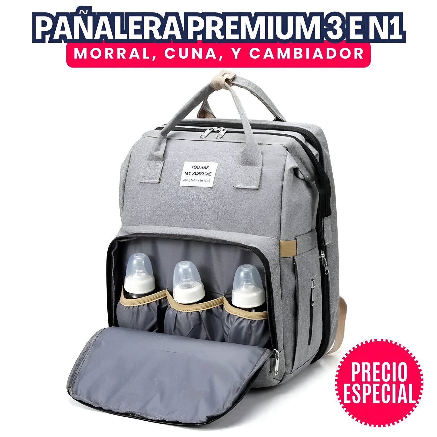 BABYBAG™:PAÑALERA PREMIUM 3 EN 1 | MORRAL, CUNA Y CAMBIADOR | INCLUYE OBSEQUIO