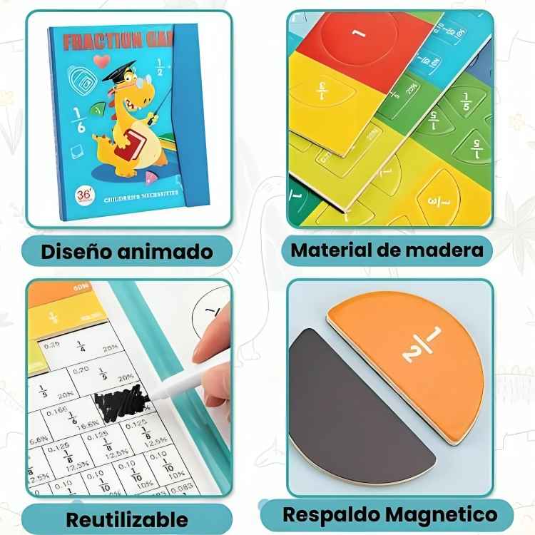 MathBook™: Libro magnético de matemáticas y fracciones