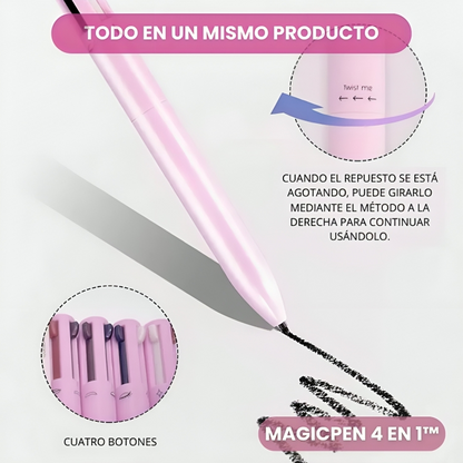 MAGICPEN™ : LÁPIZ DE MAQUILLAJE 4 EN 1 | DELINEADOR OJOS, CEJAS, LABIOS E ILUMINADOR