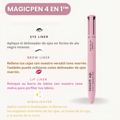 MAGICPEN™ : LÁPIZ DE MAQUILLAJE 4 EN 1 | DELINEADOR OJOS, CEJAS, LABIOS E ILUMINADOR