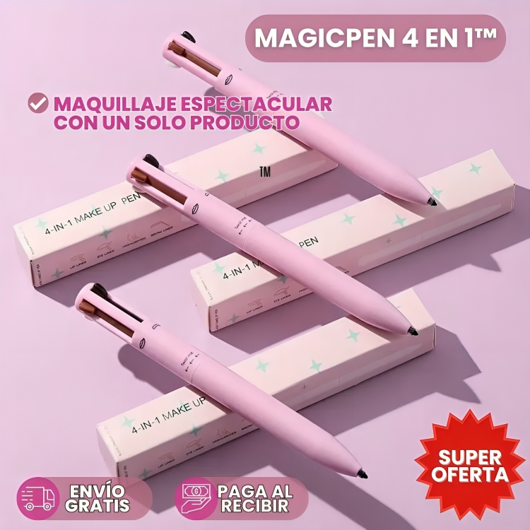 MAGICPEN™ : LÁPIZ DE MAQUILLAJE 4 EN 1 | DELINEADOR OJOS, CEJAS, LABIOS E ILUMINADOR