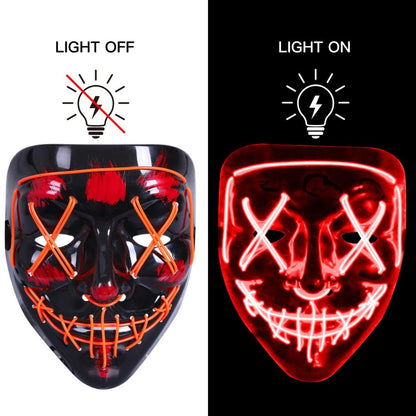 MASCARA LED PURGA HALLOWEEN CON CONTROL REMOTO