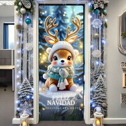DoorMagic™: Funda decorativa navideña para puerta ajustable