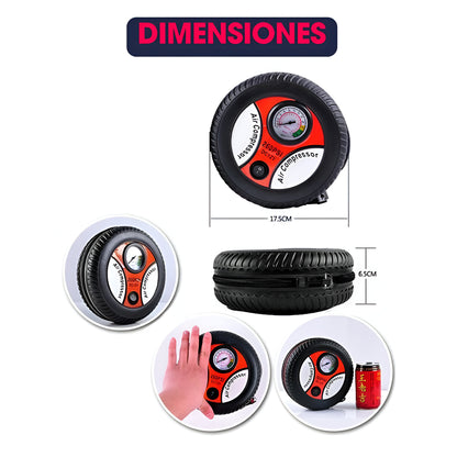 TIREFLEX™:MINI COMPRESOR DE AIRE PORTATIL(SOLUCIÓN PARA EMERGENCIAS)