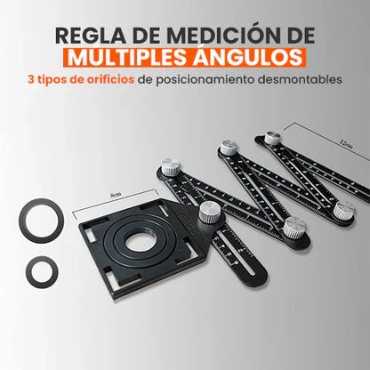 ANGLEMASTER™:  REGLA DE MEDICIÓN MULTIÁNGULOS | CORTES Y ANGULOS PERFECTOS