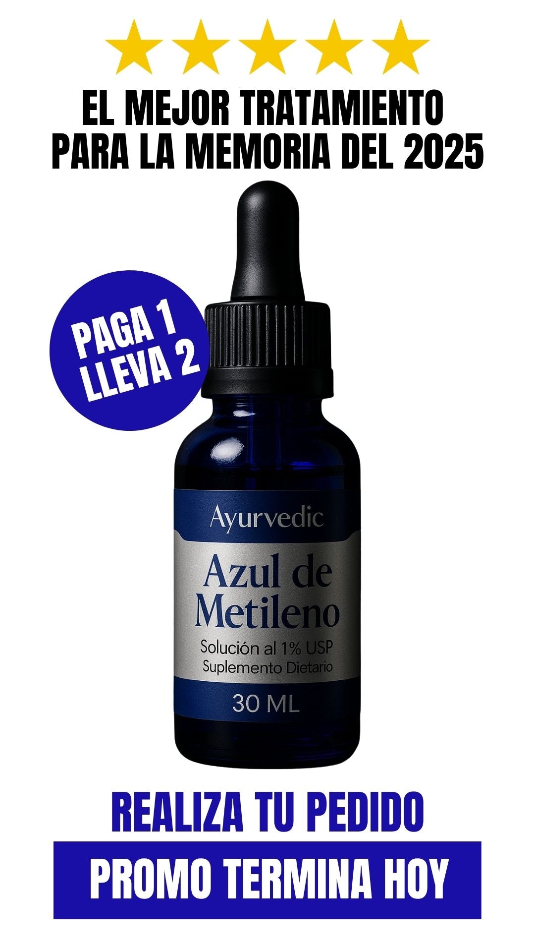 Azul de metileno Ayurvedic 30 ML | Paga 1 Lleva 2