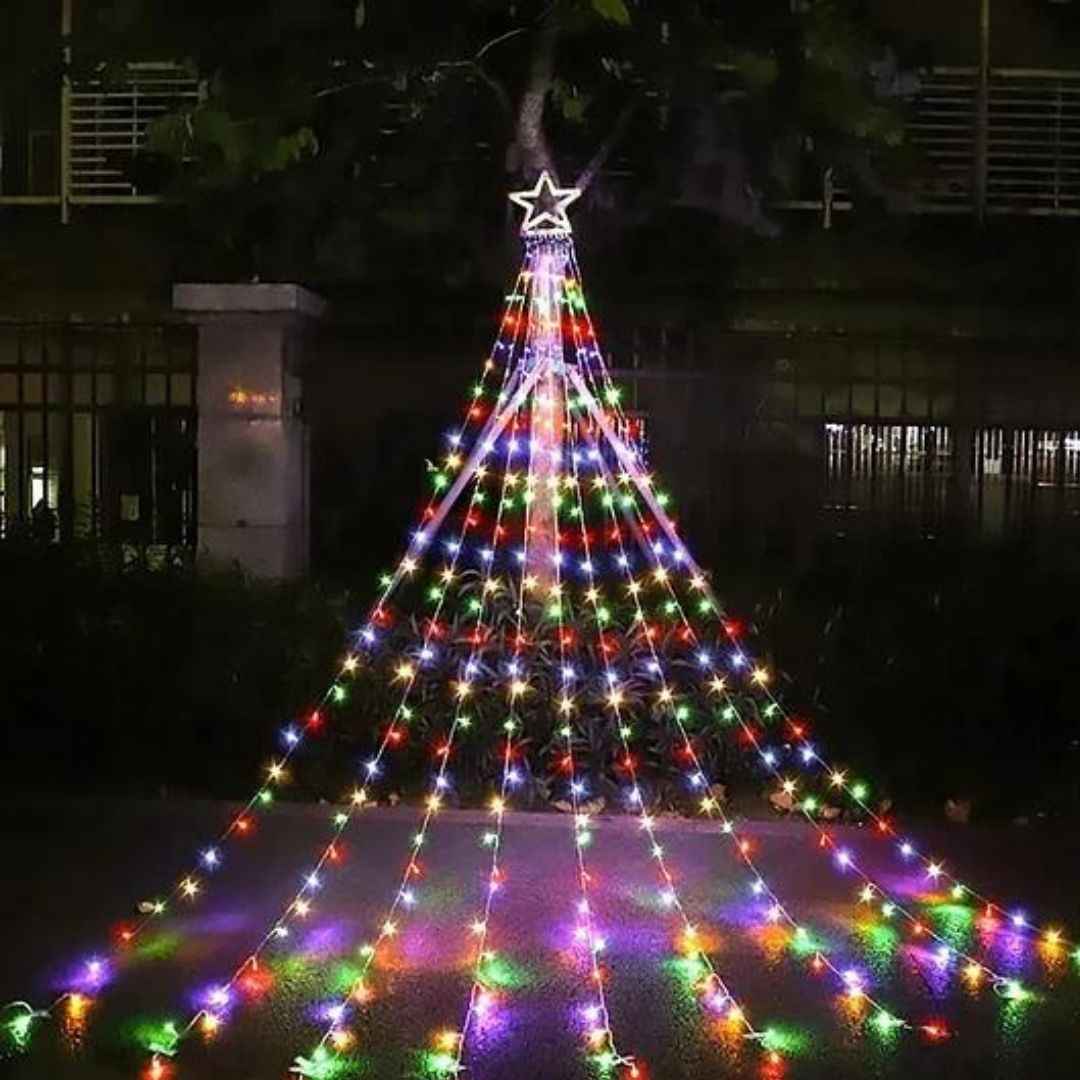StarLights™: Estrella Cascada Solar LED  Efecto Lluvia 🎄(2 metros)