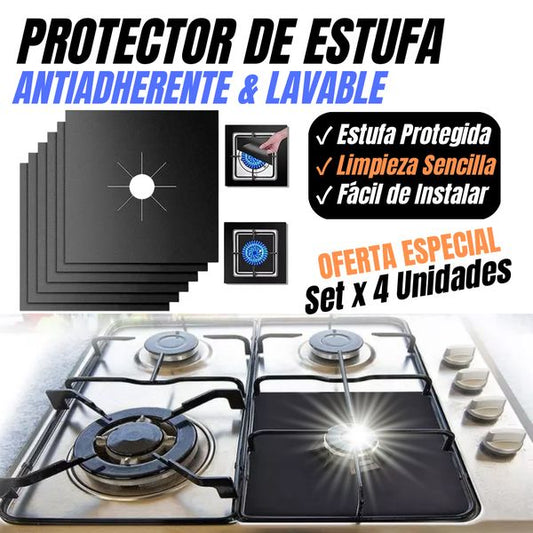 CLEANSTOVE ™: KIT X 4 PROTECTORES PARA LA  ESTUFA ¡SUPER PROMO⭐!