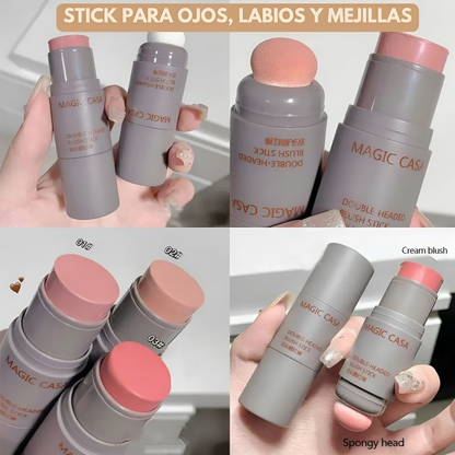 MULTI STICK™: BARRA DE COLOR PARA MEJILLAS, LABIOS Y OJOS+ ESPONJA DIFUMINADORA  ¡SUPER PROMO FIN DE AÑO🎁 !