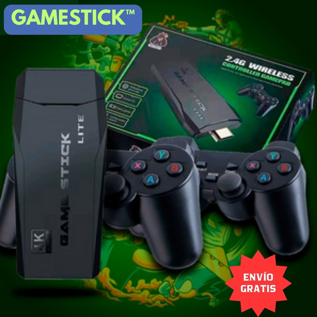 GAMESTICK™: CONSOLA RETRO CON MAS DE 10000 JUEGOS + 2 CONTROLES INALAMBRICOS