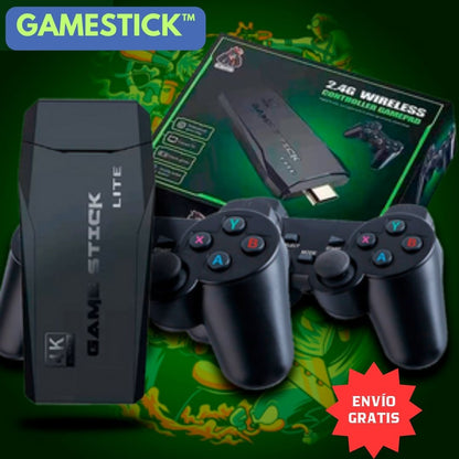 GAMESTICK™: CONSOLA RETRO CON MAS DE 10000 JUEGOS + 2 CONTROLES INALAMBRICOS