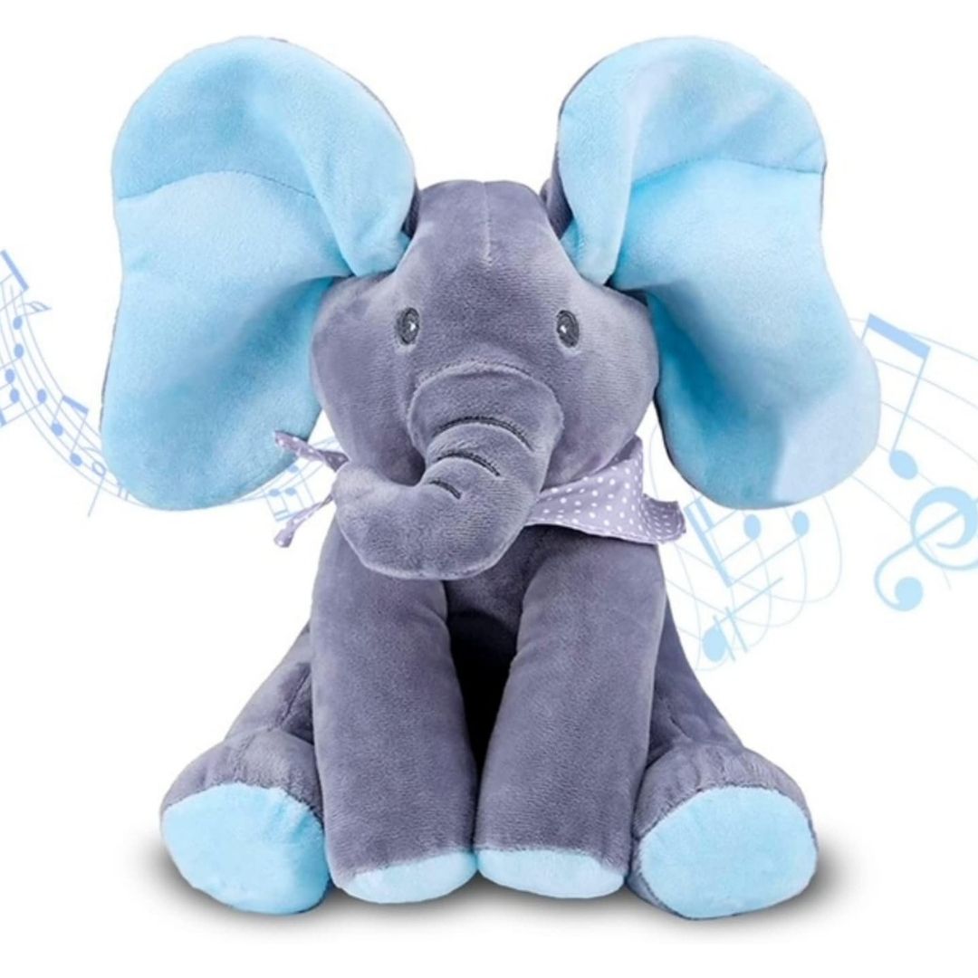 PEEK A BOO ELEPHANT™: ELEFANTE INTERACTIVO Y MUSICAL AZUL-GRIS ¡EL MEJOR REGALO DE NAVIDAD🎁!