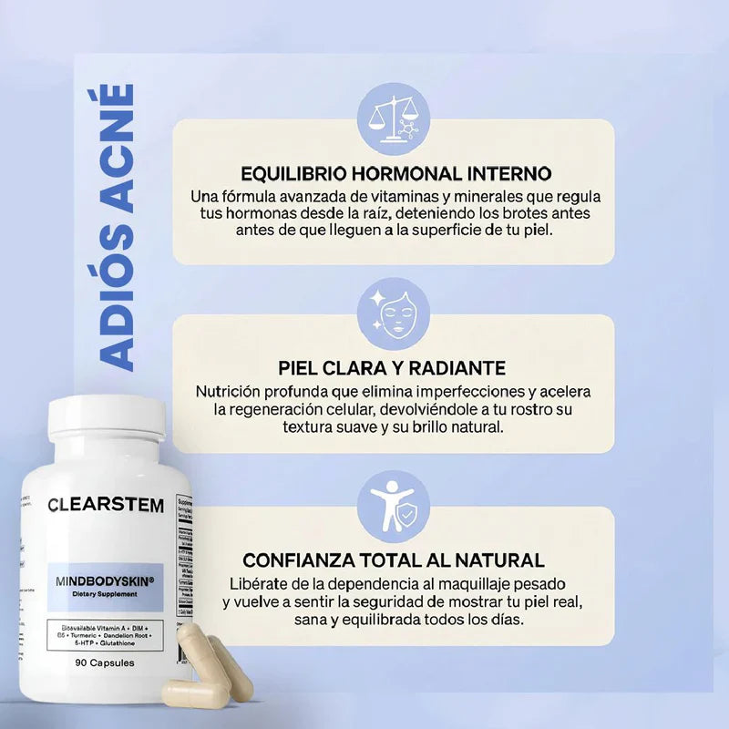 ClearStem™: Equilibrio hormonal interno elimina el acné de raíz