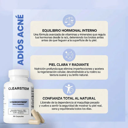 ClearStem™: Equilibrio hormonal interno elimina el acné de raíz