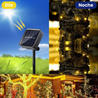 SolarLights™: Instalación Navideña 200 Bombillos 22 mts | Incluye: Panel Solar