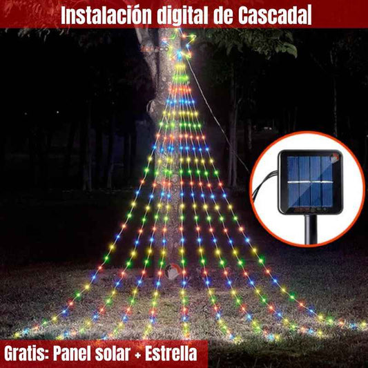 StarLights™: Estrella Cascada Solar LED  Efecto Lluvia 🎄(2 metros)