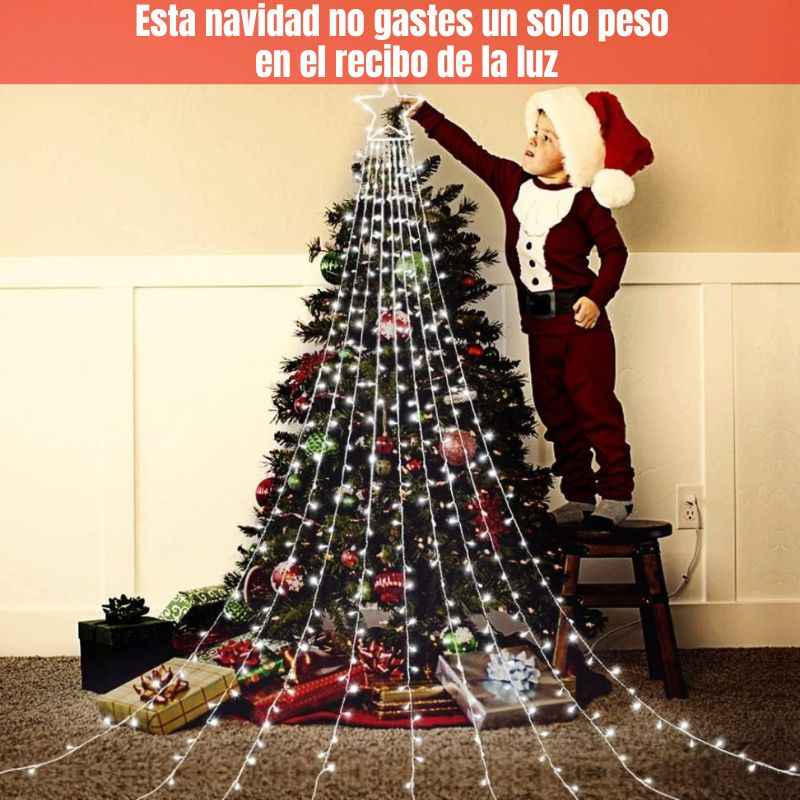 StarLights™: Estrella Cascada Solar LED  Efecto Lluvia 🎄(2 metros)