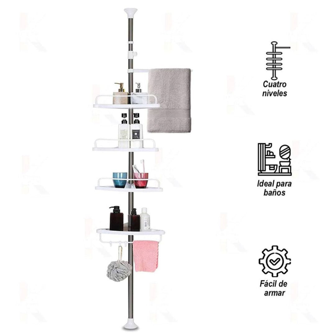 SHOWERCORNER™ : ORGANIZADOR ESQUINERO PARA DUCHA, NO REQUIERE AGUJEROS.