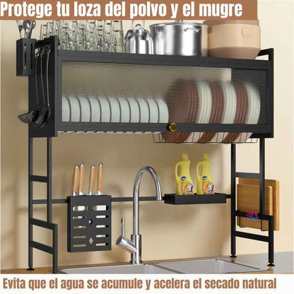 Organizador Escurridor de Platos + Bandeja Antigoteo