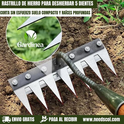 Gardinea™: Rastrillo de hierro para deshierbar 7 dientes