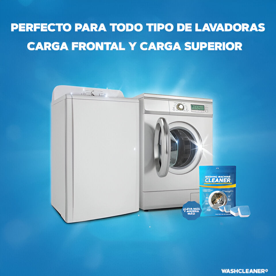 WASHCLEANER®: CAJA X12 PASTILLAS LIMPIADORAS PARA LAVADORA (LIMPIEZA PROFUNDA)