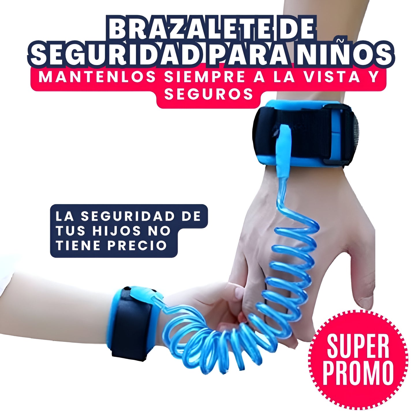 BABYSAFE™ : BRAZALETE DE SEGURIDAD ANTI PÉRDIDA PARA NIÑOS 2 MTS