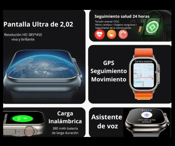 PulsePro®: Combo 10 en 1 | Smartwatch Y57 Ultra 2+ Protector De Pantalla+ Audífonos Pro| Obsequio:  7 Correas