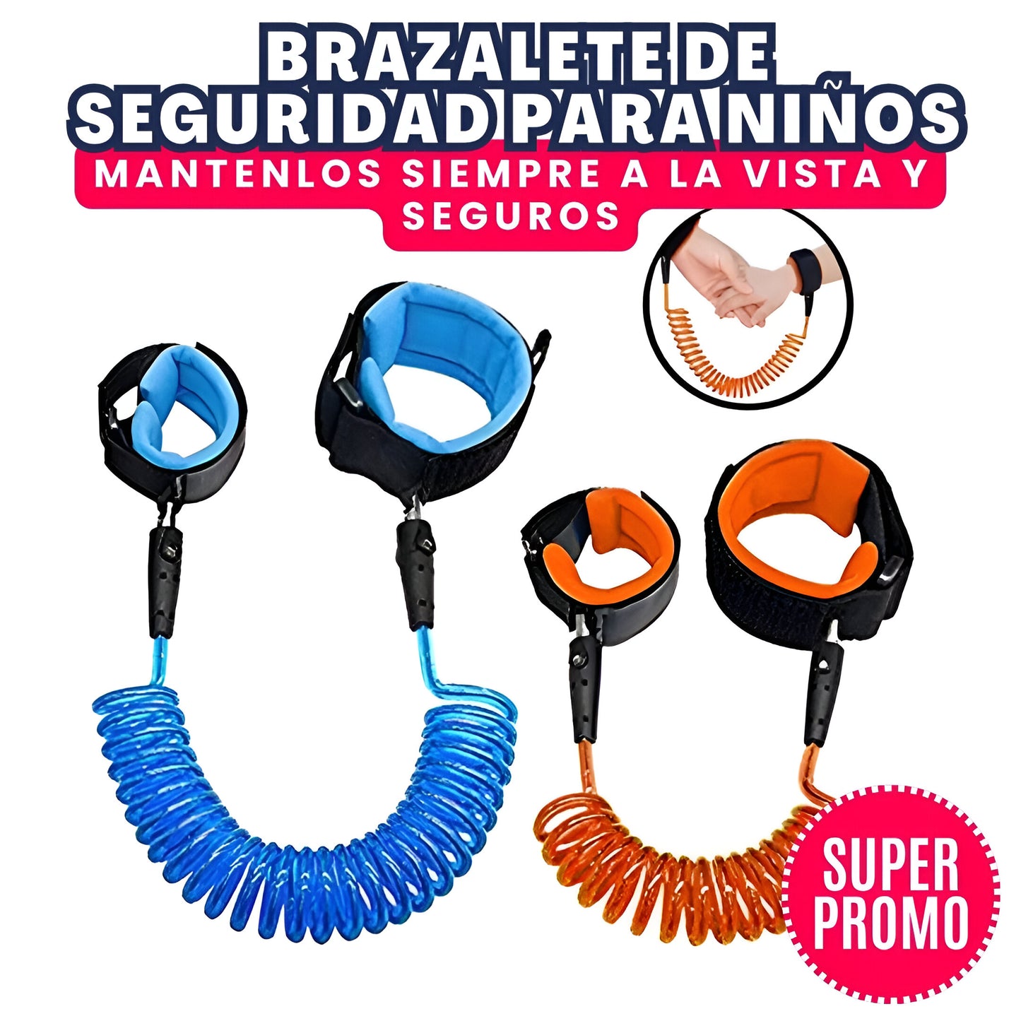 BABYSAFE™ : BRAZALETE DE SEGURIDAD ANTI PÉRDIDA PARA NIÑOS 2 MTS