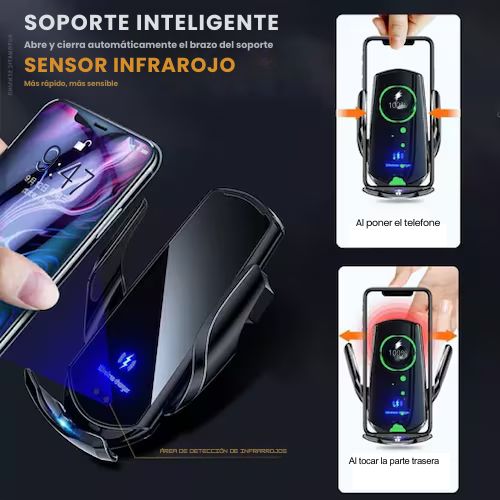 KIT SOPORTE PARA CELULAR CON SENSOR Y CARGA INALAMBRICA Y ESPEJOS PUNTO CIEGO 360º