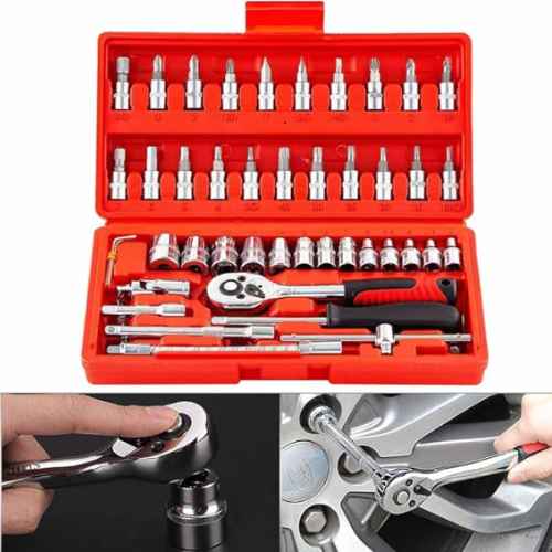 ToolBox™: Kit de herramientas multiusos de 46 piezas | Obsequio: Linterna Recargable