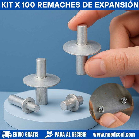 FixRiv™: Kit X 100 Remaches de expansión con mandril de aluminio