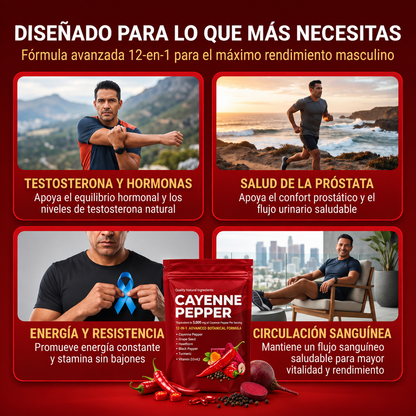 Cápsulas de Pimienta Cayena: Solución #1 para la vitalidad Masculina