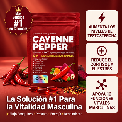 Cápsulas de Pimienta Cayena: Solución #1 para la vitalidad Masculina
