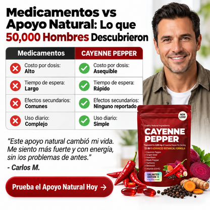 Cápsulas de Pimienta Cayena: Solución #1 para la vitalidad Masculina