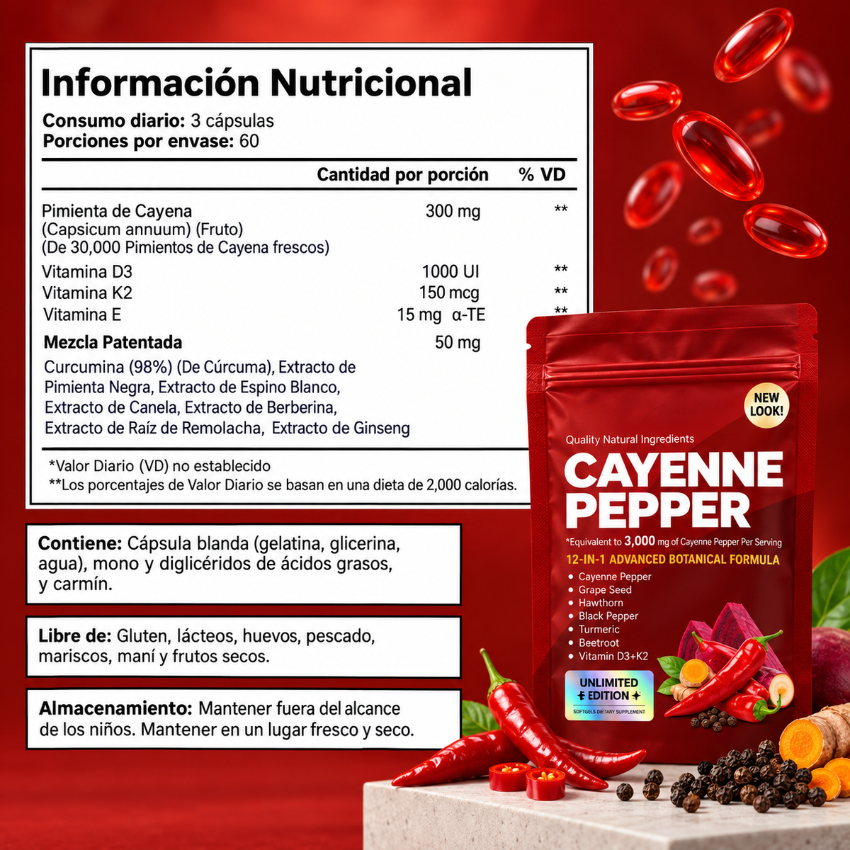 Cápsulas de Pimienta Cayena: Solución #1 para la vitalidad Masculina