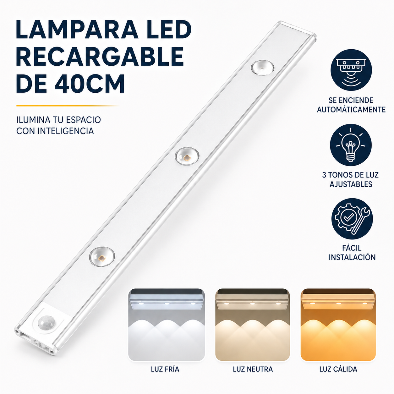 Lampara Led Recargable  de 40cm